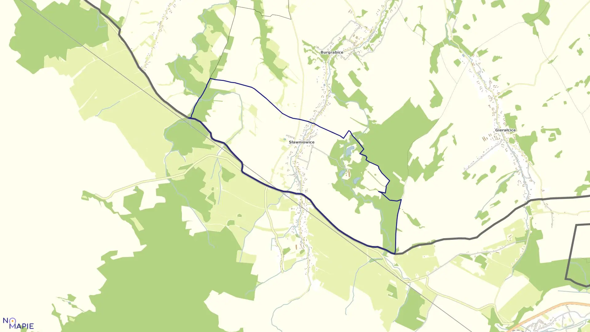 Mapa obrębu SŁAWNIOWICE w gminie Głuchołazy